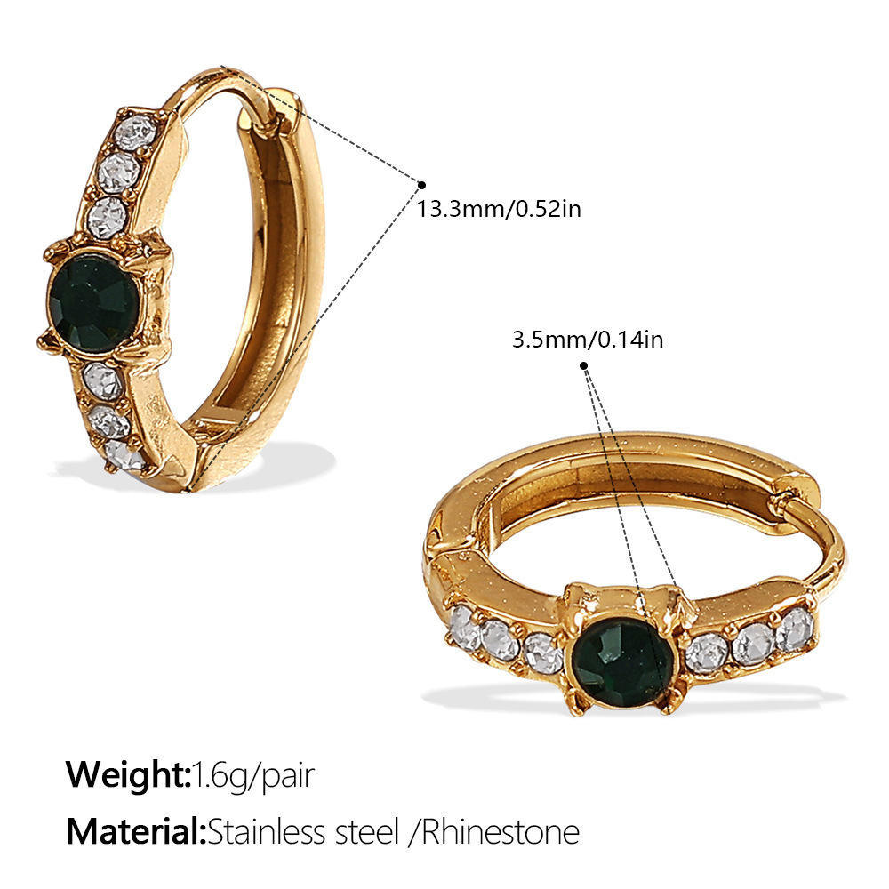 1:Eh1117gng green diamond gold earrings