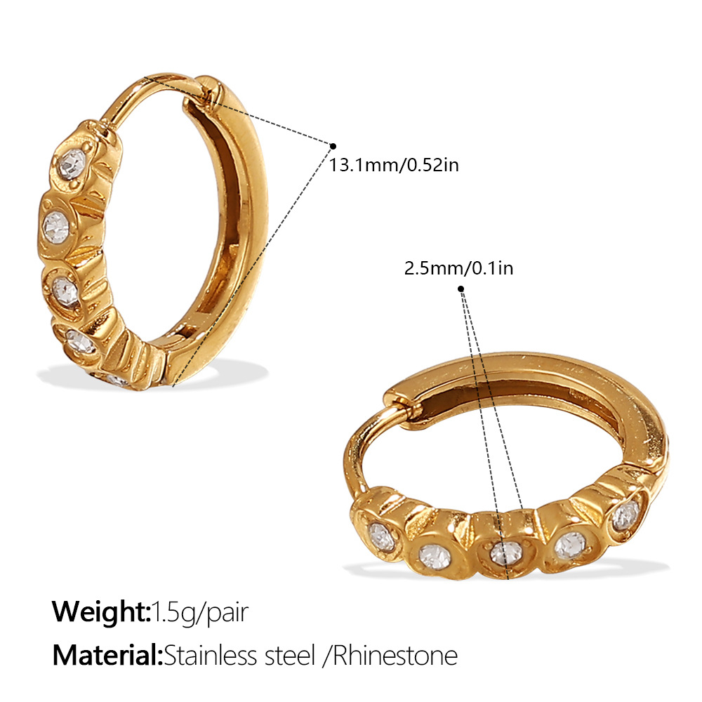 2:Eh1118weg white diamond gold earrings