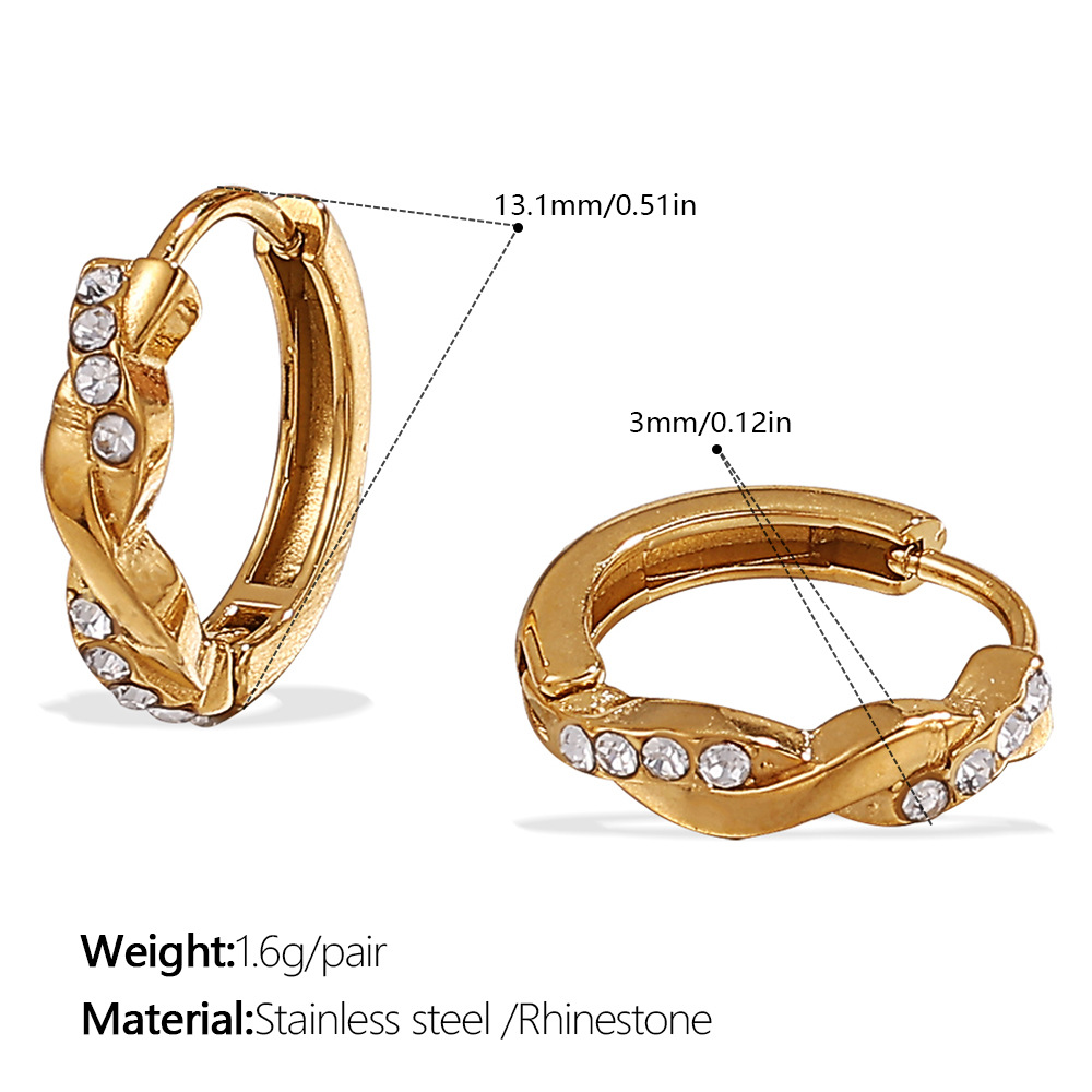 4:Eh1119weg white diamond gold earrings