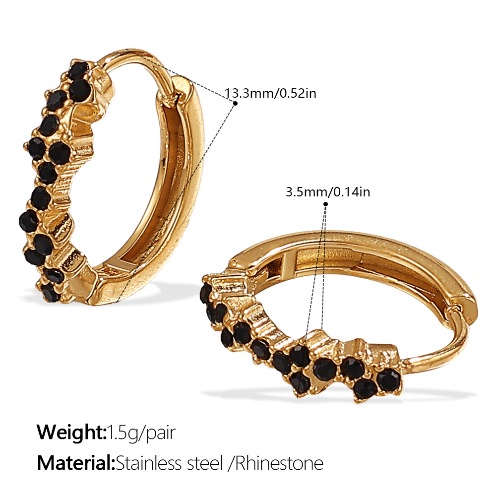 5:Eh1120gng black diamond gold earrings