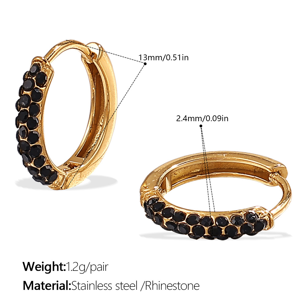 7:Eh1121gng black diamond gold earrings