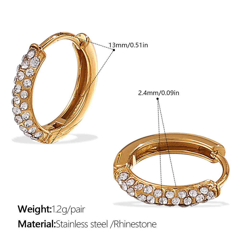 8:Eh1121weg white diamond gold earrings