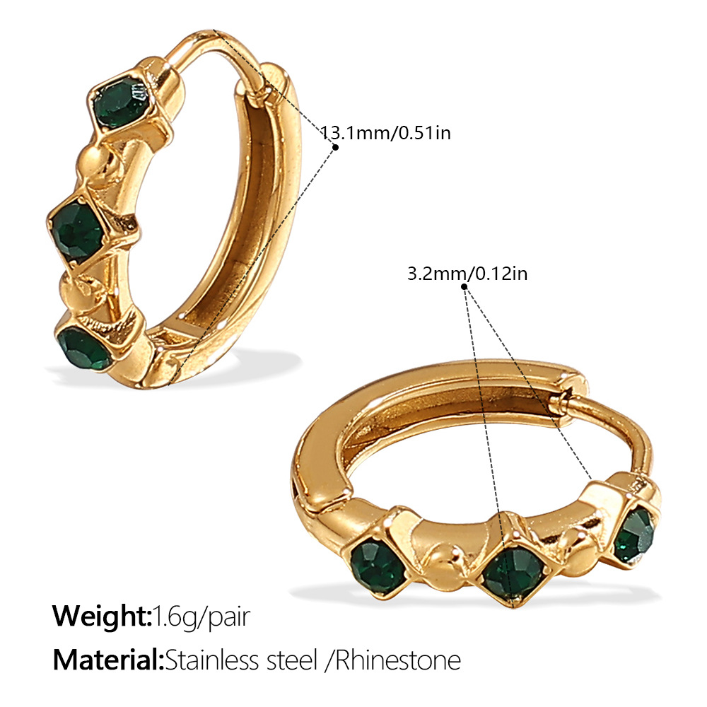 10:Eh1122gng green diamond gold earrings
