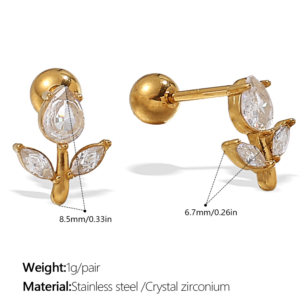 1:Eh1136weg zircon gold earrings