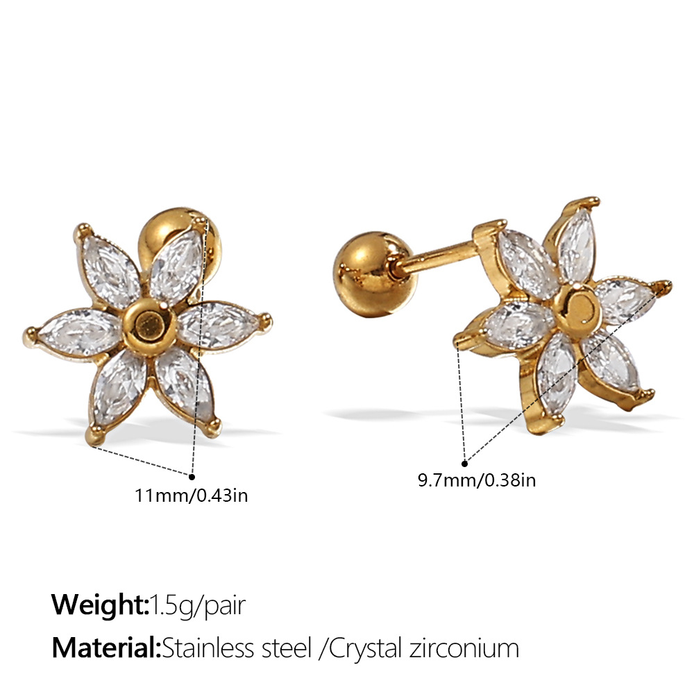 2:Eh1137weg zircon gold earrings