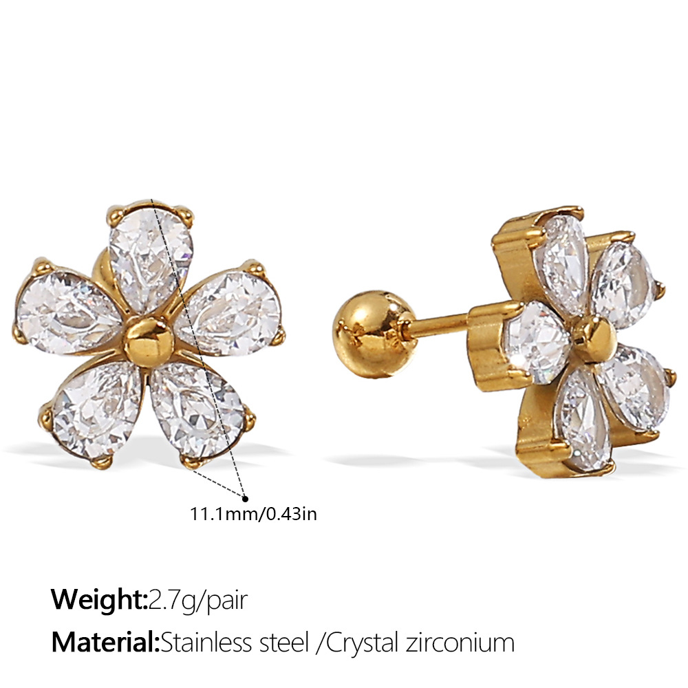 3:Eh1138weg zircon gold earrings