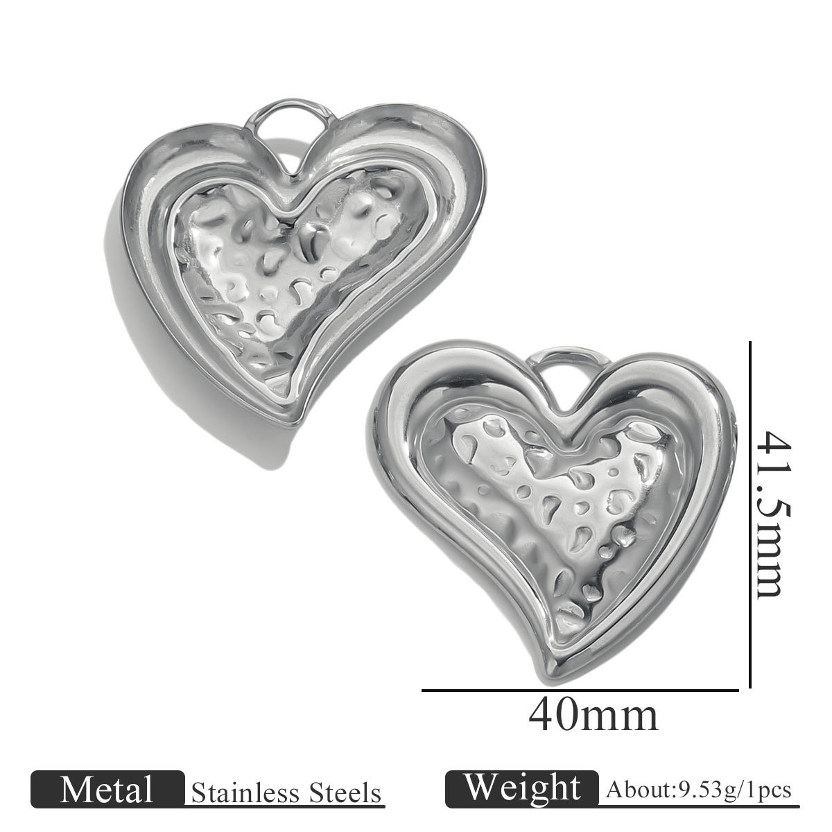 4:Steel color pendant-heart on the right