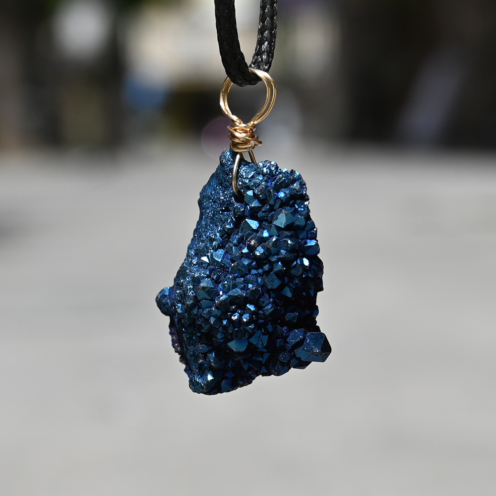 6:Sapphire electroplated crystal cluster (single price)