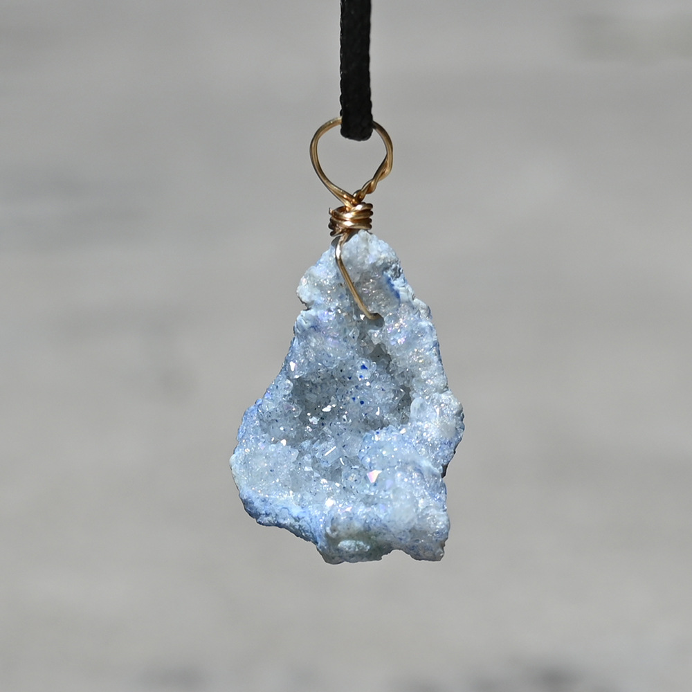 8:Purple blue electroplated crystal cluster (single price)