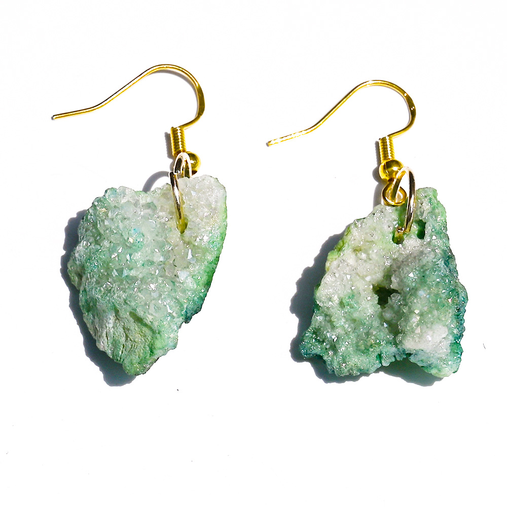 3:Green electroplated crystal cluster