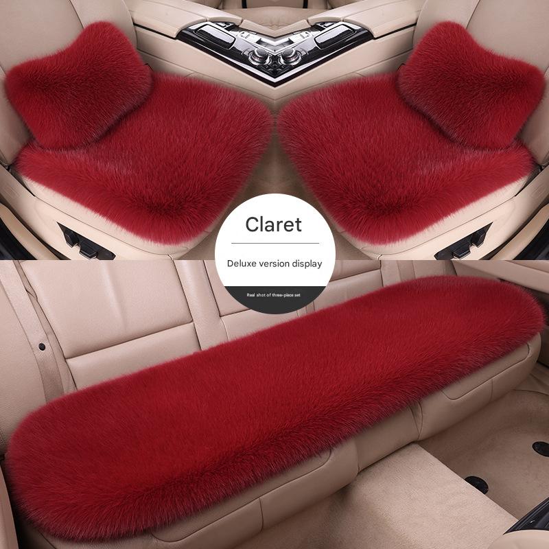 Burgundy three-piece set   2 waist pillows