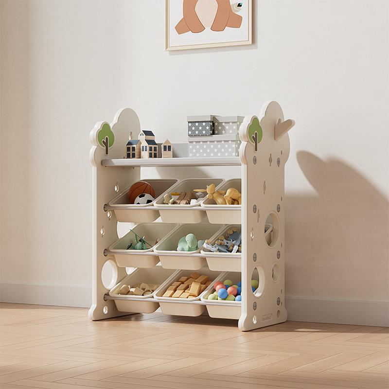 Tree house single storage rack (9 small frames) rice White