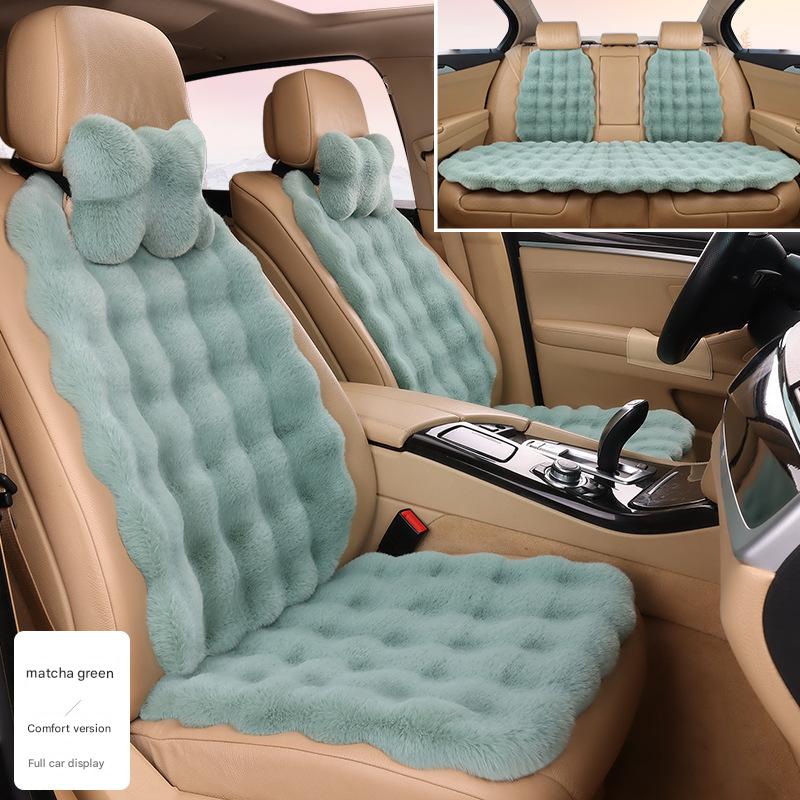 Matcha green bubble velvet (seven-piece set   2 neck pillows)