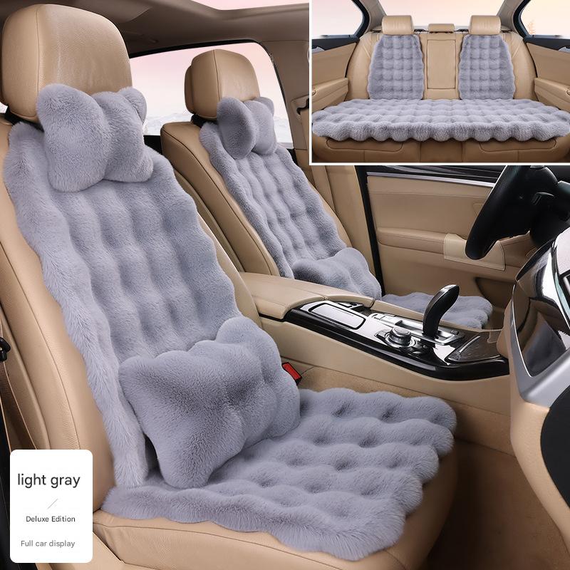 Light gray bubble velvet (seven-piece set   2 neck pillows   2 waist pillows)