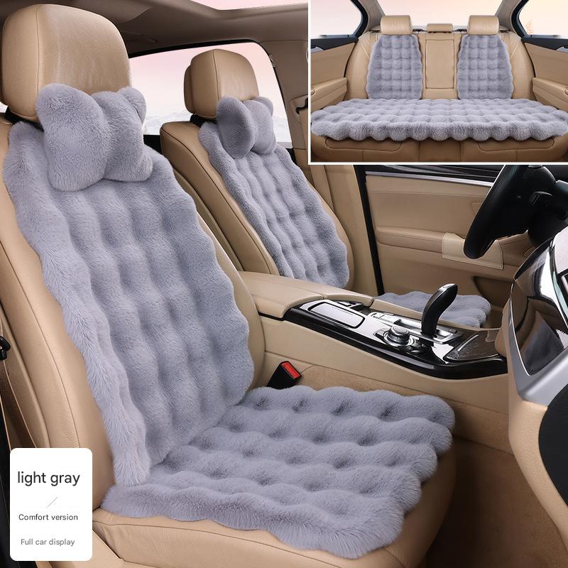 Light gray bubble velvet (seven-piece set   2 neck pillows)