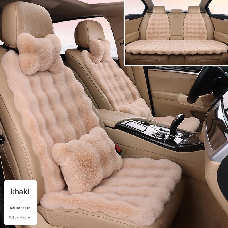 Khaki bubble velvet (seven-piece set   2 neck pillows   2 waist pillows)