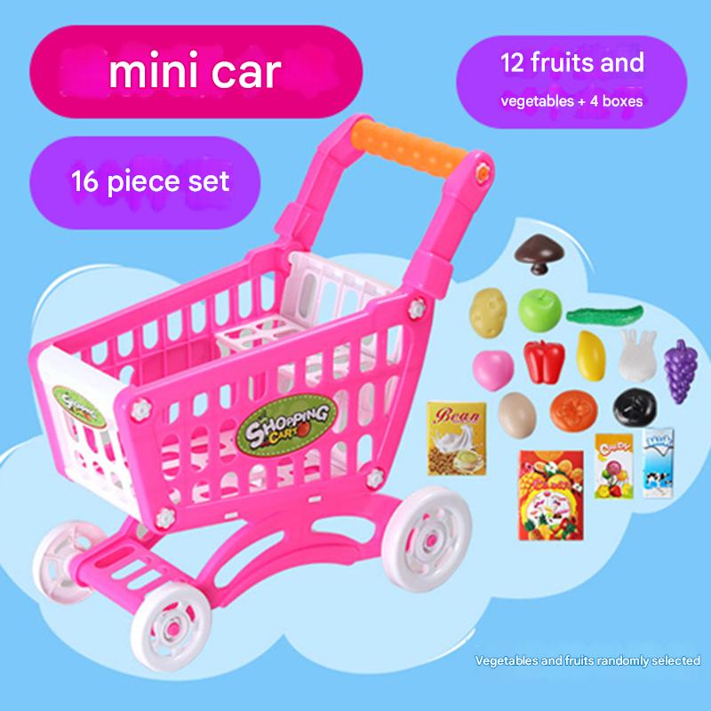 Trolley 31cm-with 16 food-Red