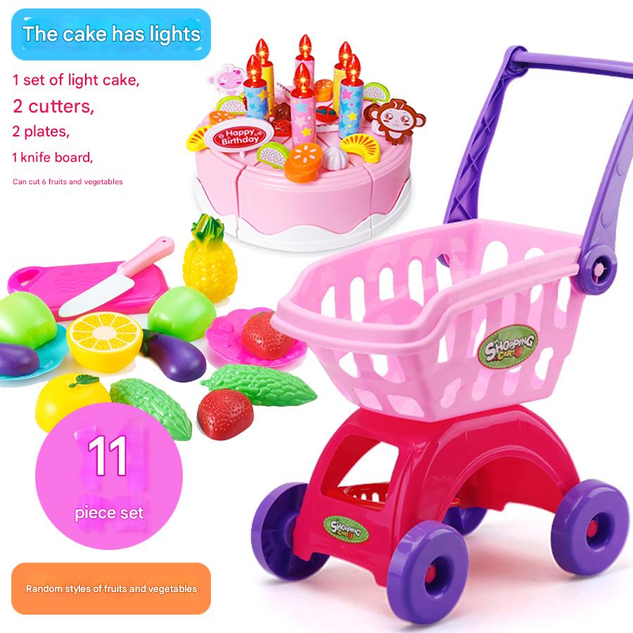 Chinese car-with a cake set of 11 pieces-red