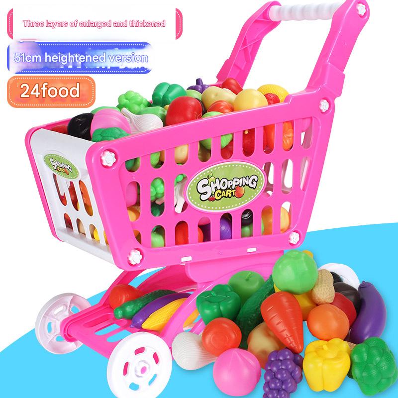Cart 51cm-with 24 fruits and vegetables-Red