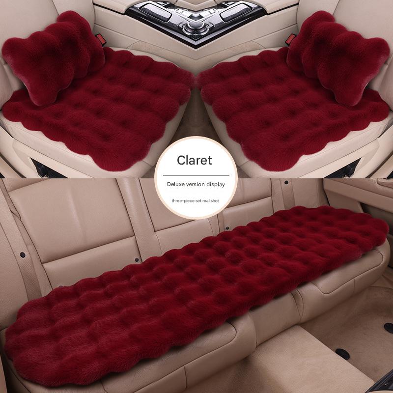 Burgundy bubble velvet (three-piece set   waist pillow)