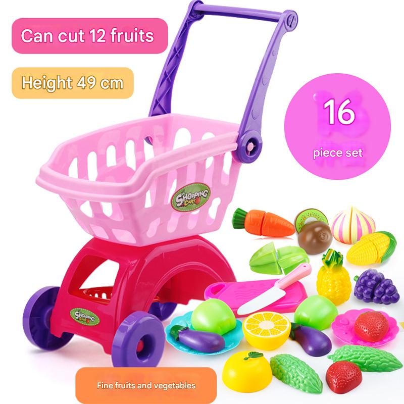 China car 49 with boutique 16-piece fruit can be cut-Red