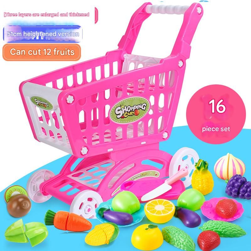 Cart 51 with boutique 16-piece set of fruit can be cut-Red