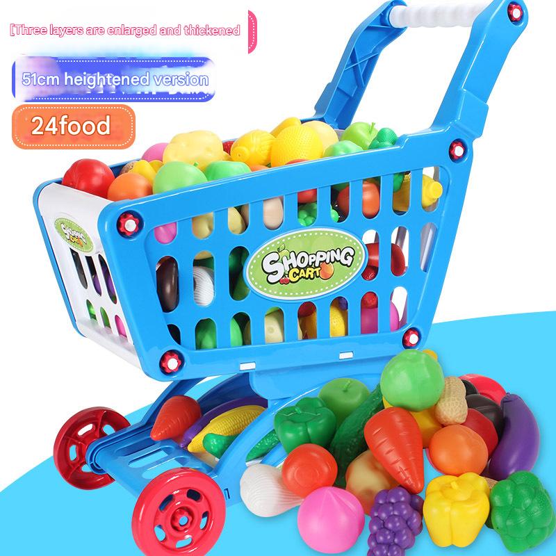Cart 51cm-with 24 fruits and vegetables-Blue