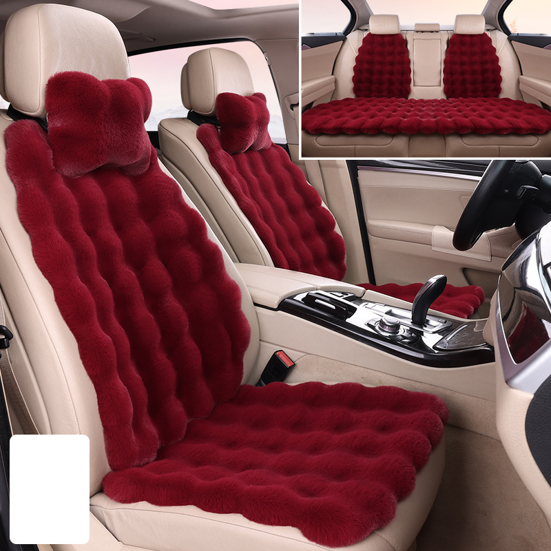 Burgundy bubble velvet (seven-piece set   2 neck pillows)