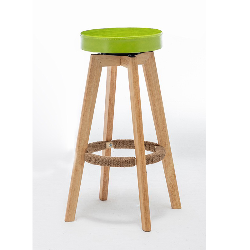 green Oil wax leather   solid wood legs