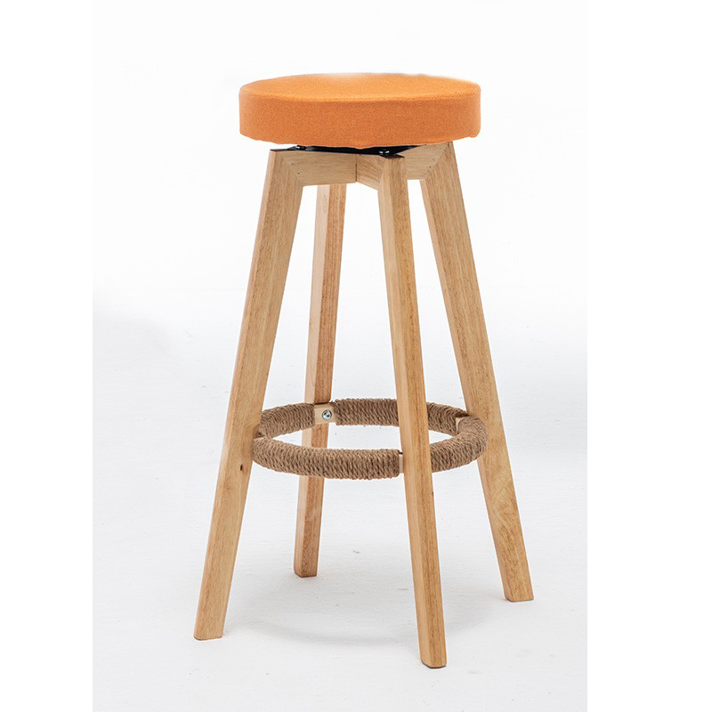orange Linen   solid wood legs