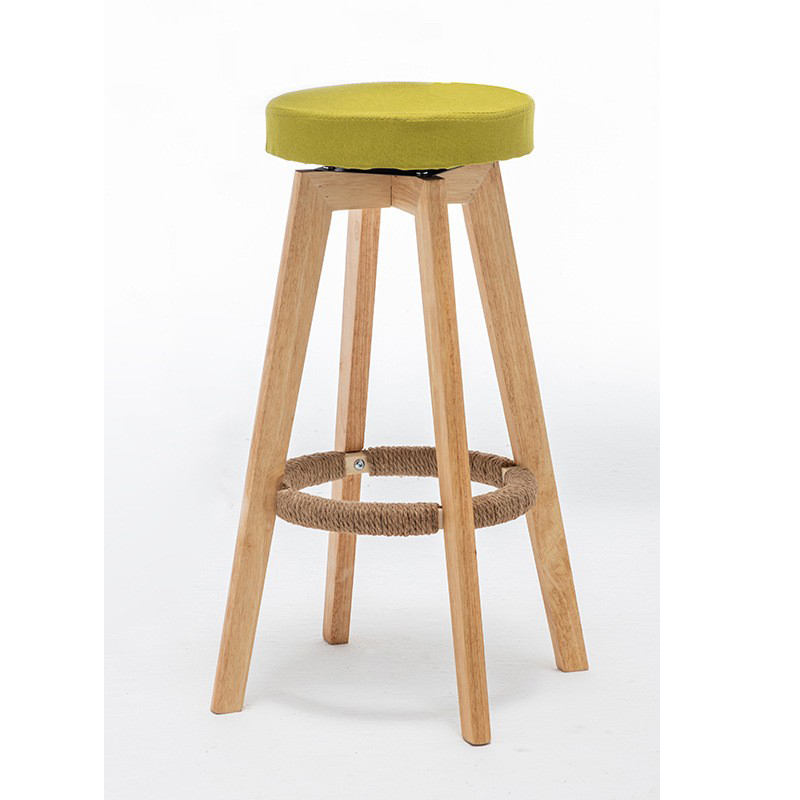 lawn green Linen   solid wood legs