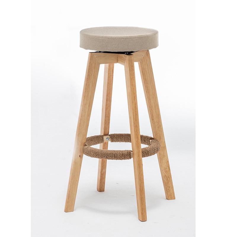 beige Linen   solid wood legs