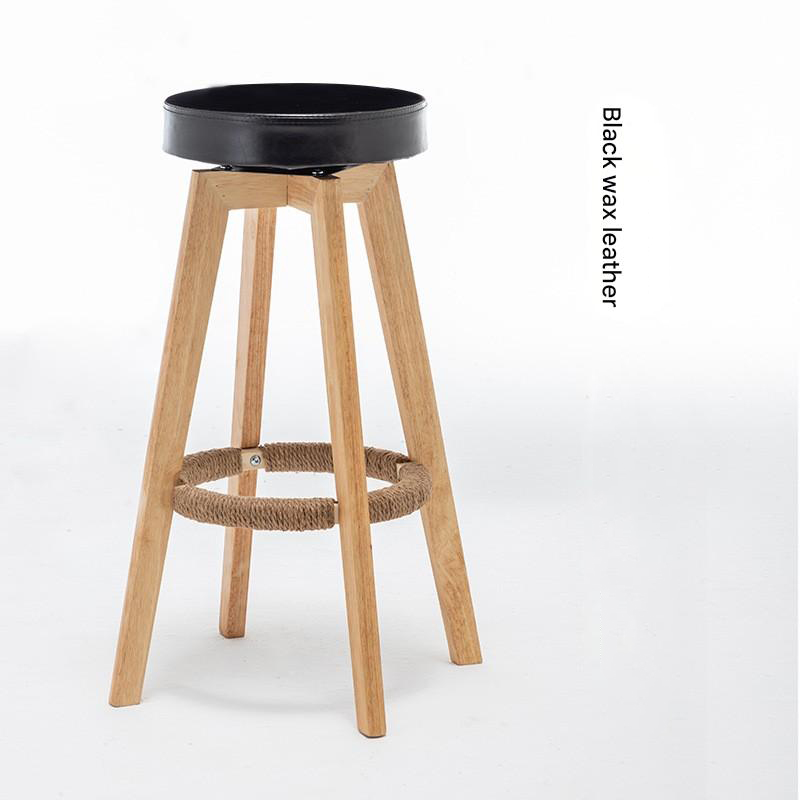 black Oil wax leather   solid wood legs