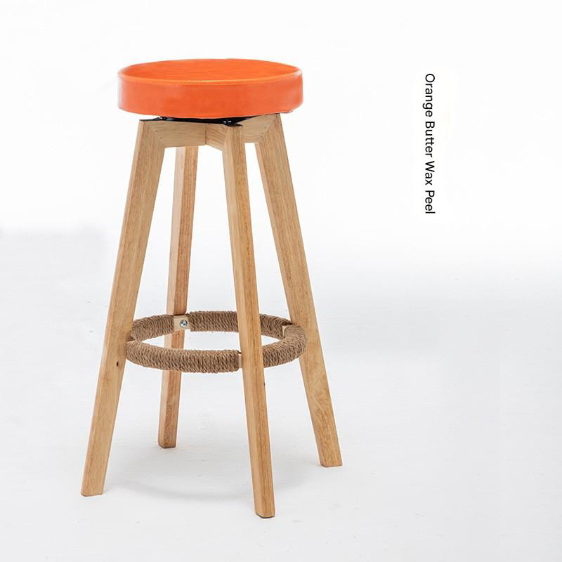 orange Oil wax leather   solid wood legs