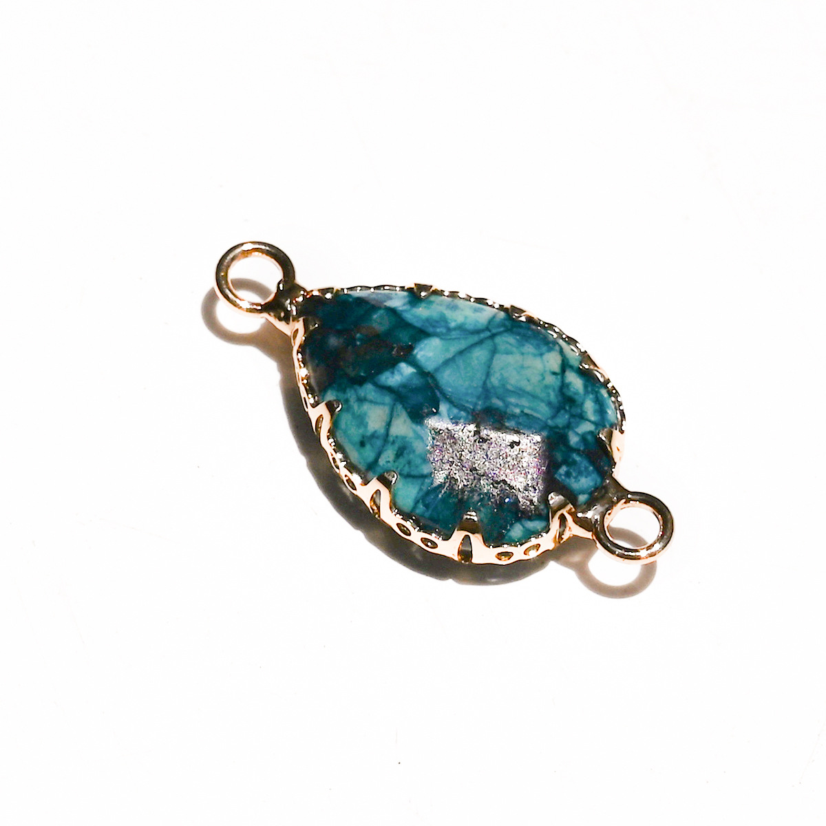 27:Added color green stone (double hanging)