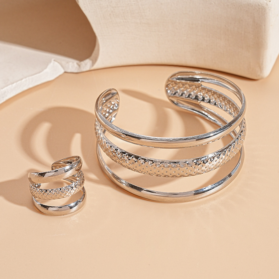 4:Bracelet - silver three layers (set of two)