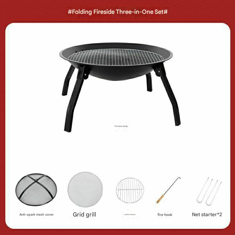 Small cast iron barbecue grill [free 5-piece set]