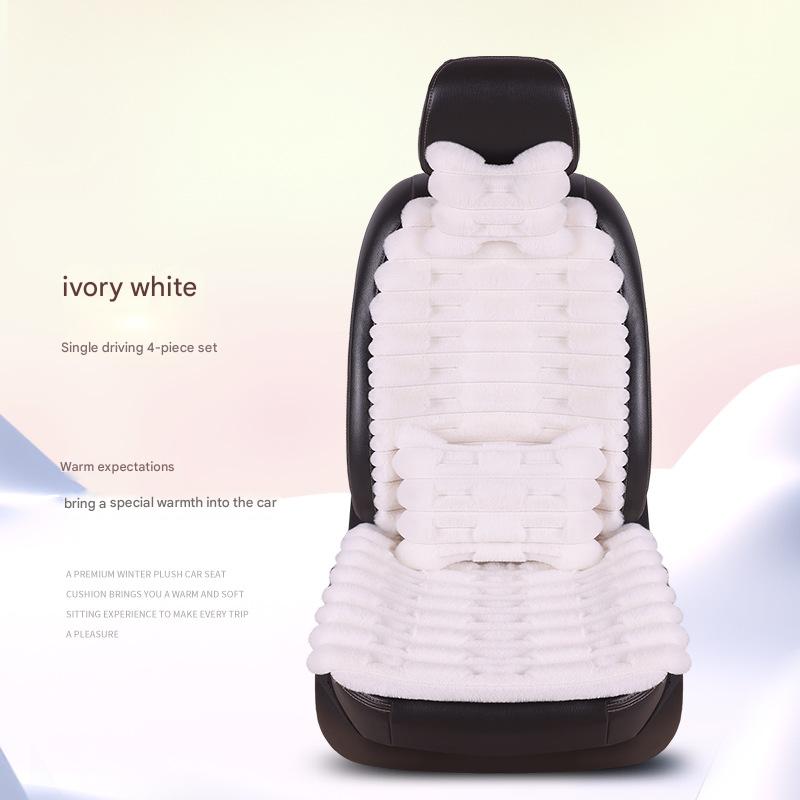 Ivory white 1 seat 1 backrest 1 headrest 1 lumbar pillow