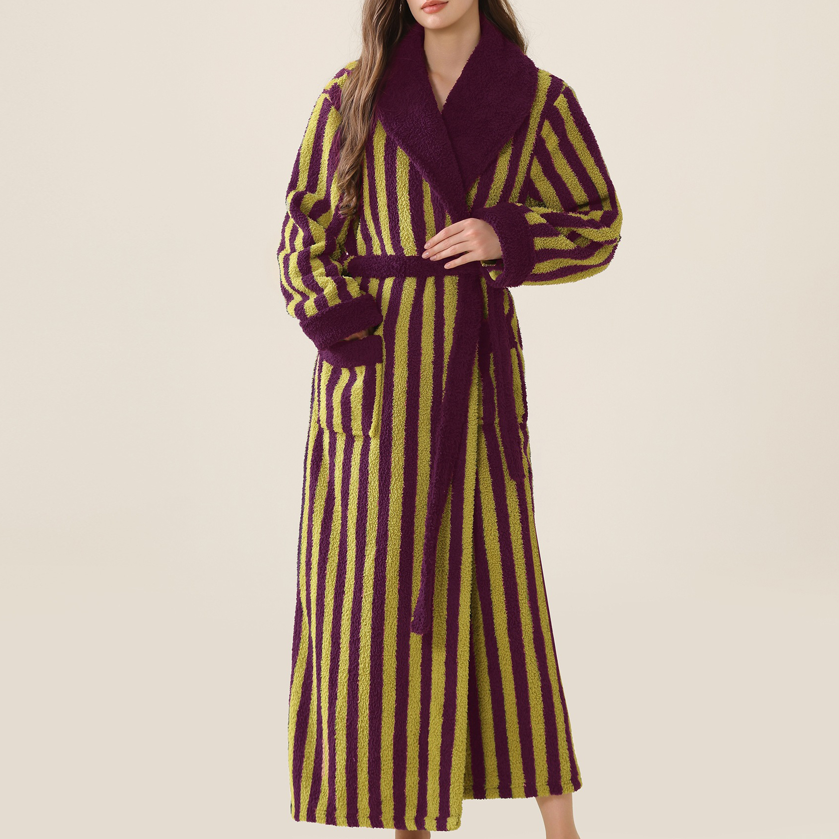 Purple and green stripes [female]