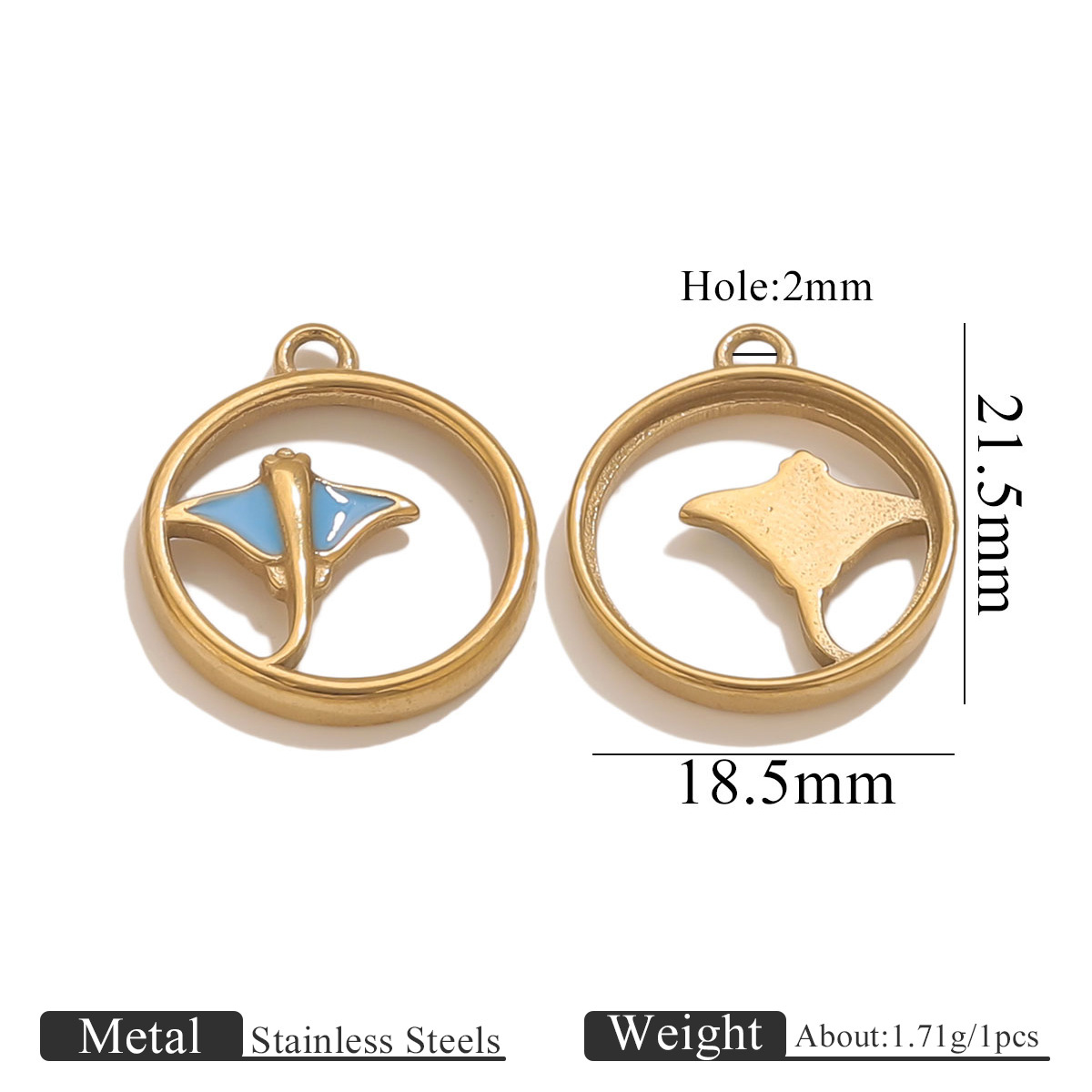 1:Round manta ray dripping oil blue