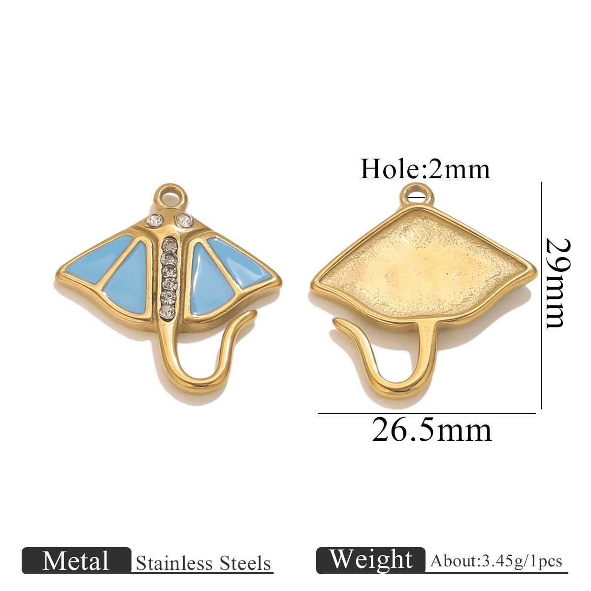 7:Golden manta ray oil drop blue white diamond