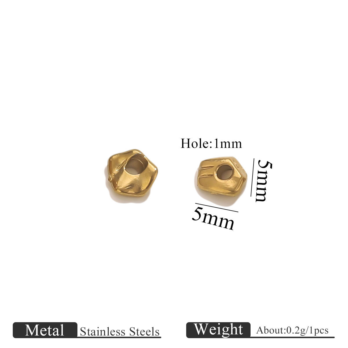 6:Golden special-shaped beads-6