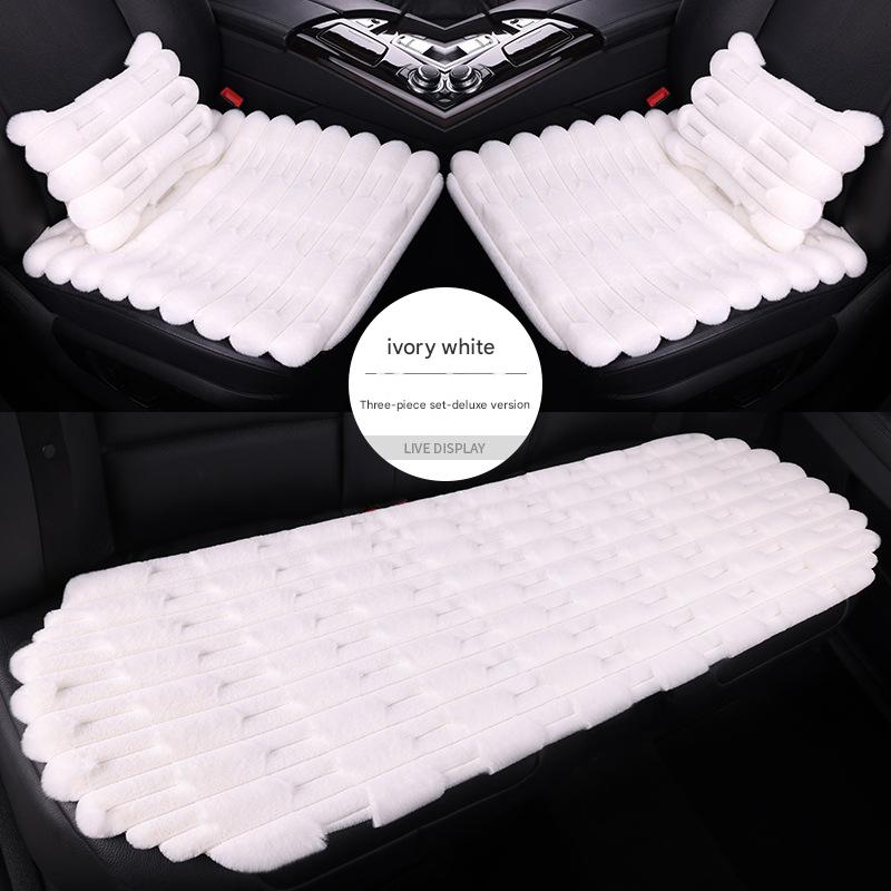 Ivory white car five-seat three-piece set   2 waist pillows