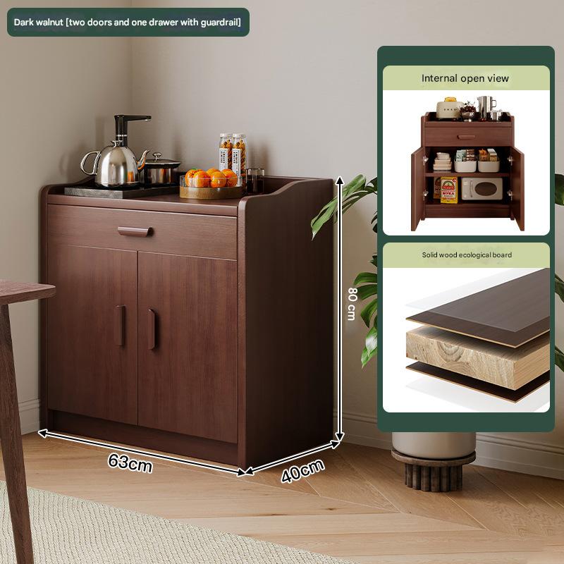 [upgraded solid wood ecological board-short model with guardrail] dark walnut color 63*40*80cm