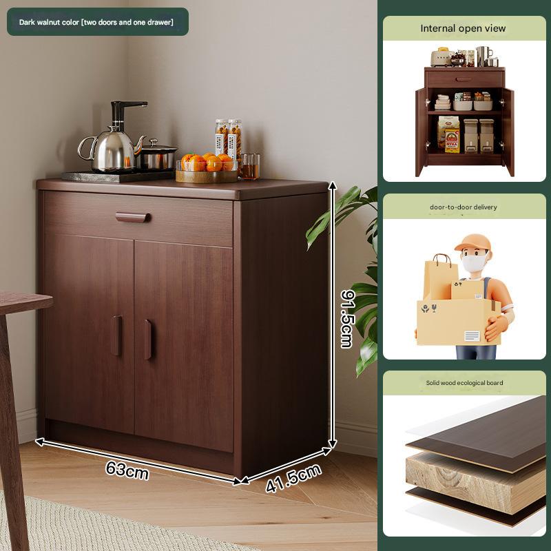 [upgraded solid wood ecological board-short version with height] dark walnut color 63*41.5*91.5cm