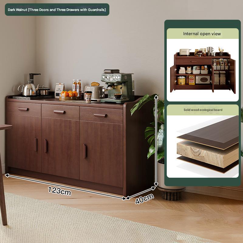[upgraded solid wood ecological board-short model with guardrail] dark walnut color 123*40*80cm