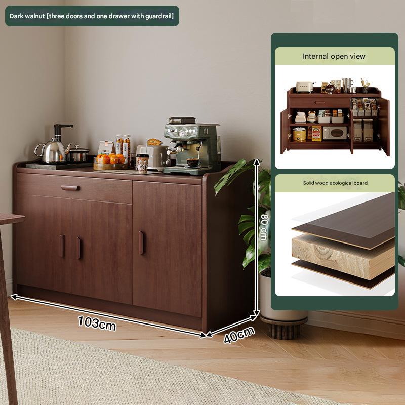 [upgraded solid wood ecological board-short model with guardrail] dark walnut color 103*40*80cm