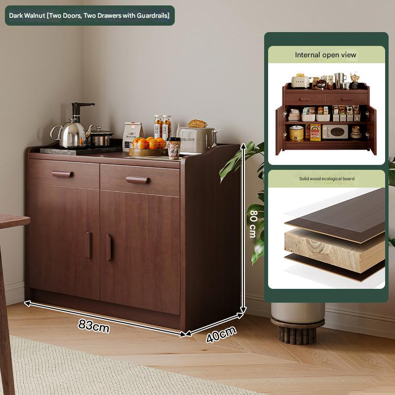 [upgraded solid wood ecological board-short model with guardrail] dark walnut color 83*40*80cm