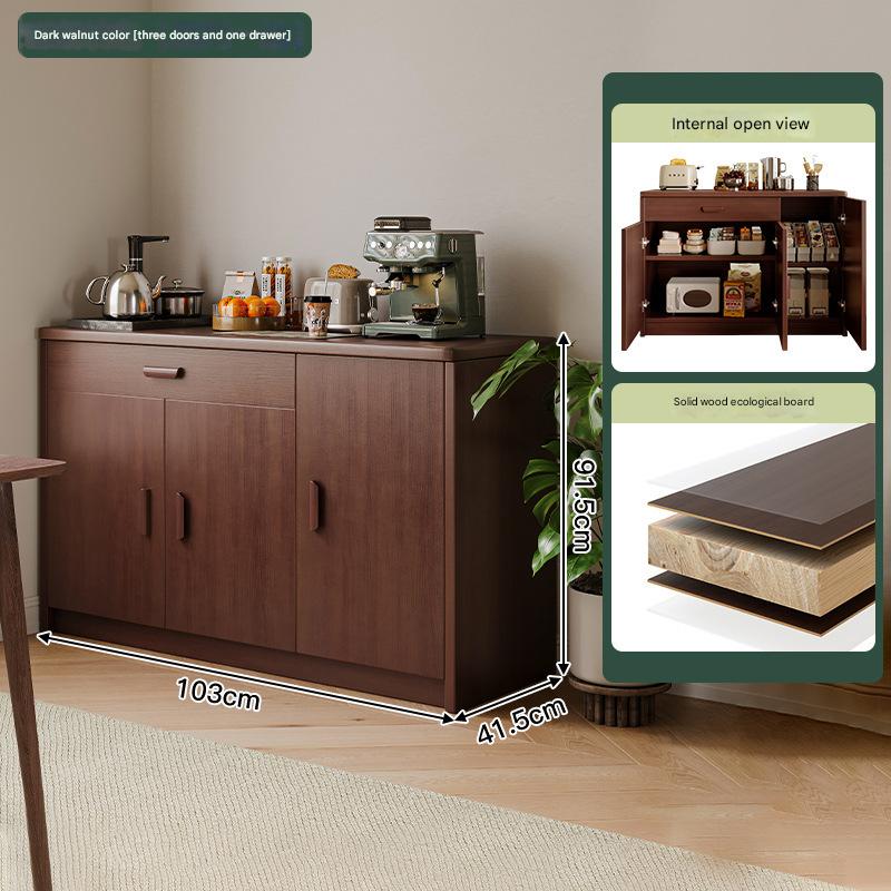[upgraded solid wood ecological board-short version with height] dark walnut color 103*41.5*91.5cm
