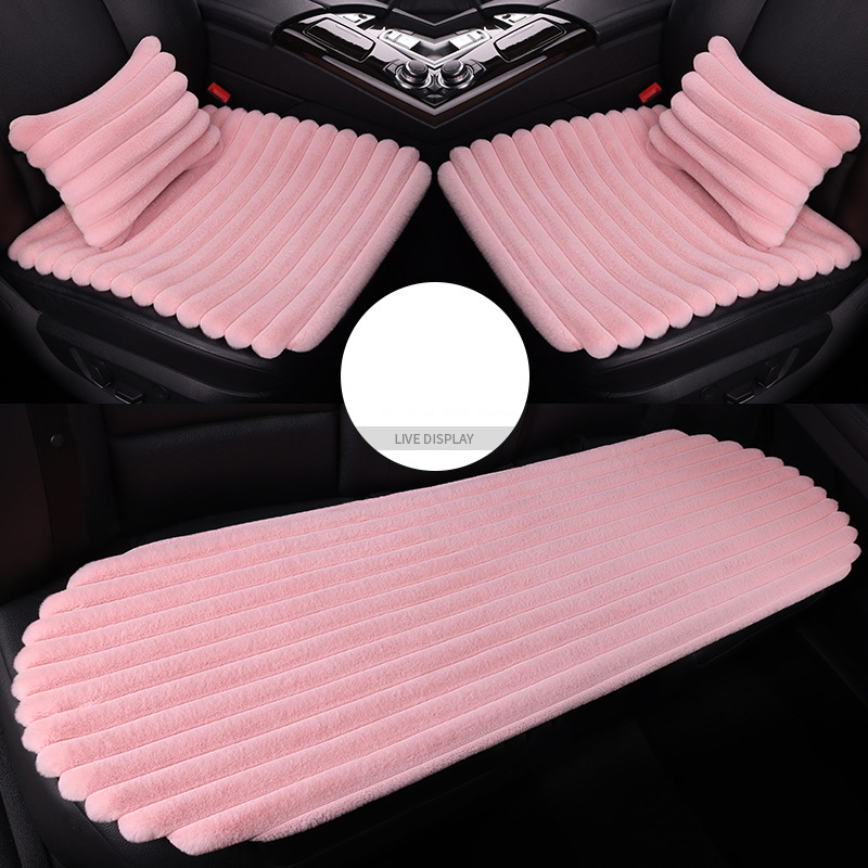 Taro powder five-seat three-piece set   2 waist pillows